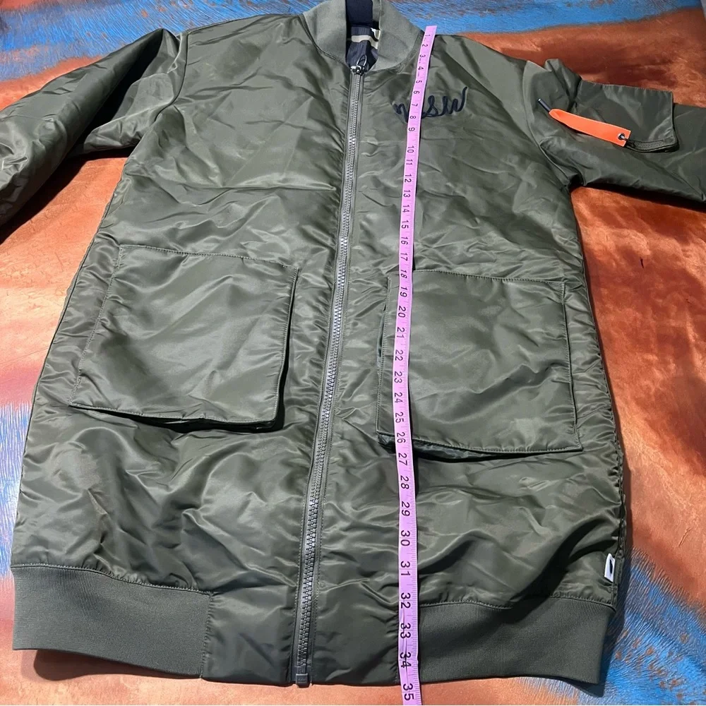 Nike NSW Insulated Long Varsity Bomber Jacket Green Camo Orange  Jacket small